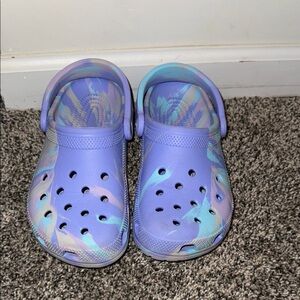 CROCS Purple and Blue Sandals with Ventilation and Heel Strap